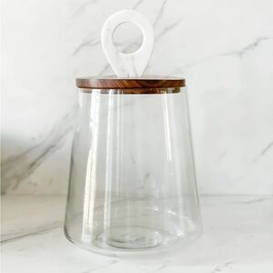 Bloomingville Glass jar with Marble and Wood Lid (Small)